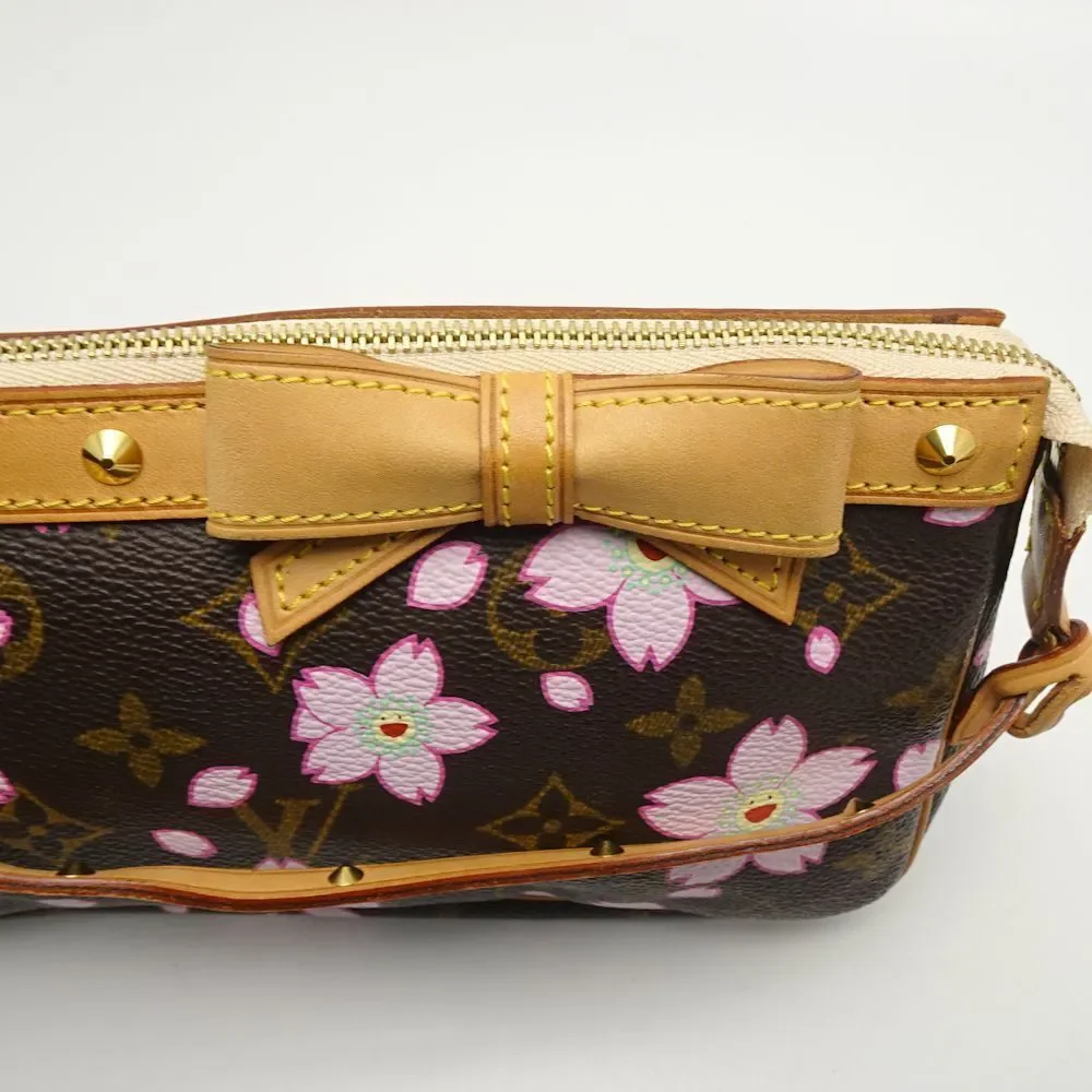 Louis Vuitton Cherry Blossom Pochette Accessoire Accessory Pouch Brown
